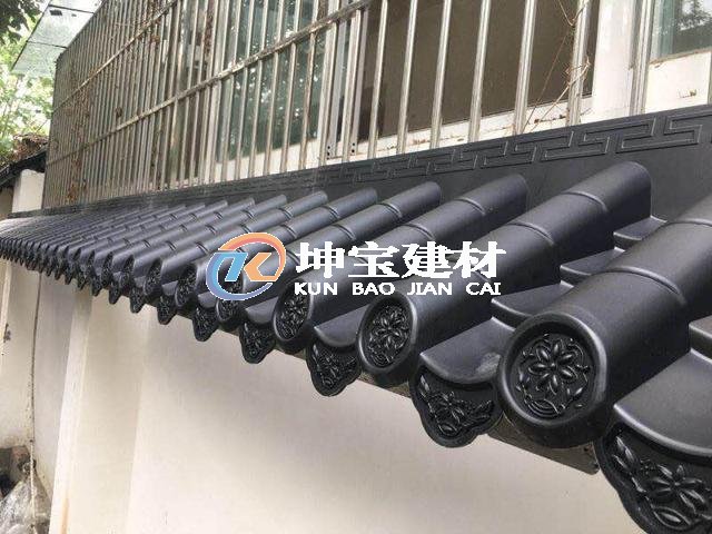 青灰色仿古建筑一體瓦裝飾雙流城區(qū)文化墻面圍墻瓦