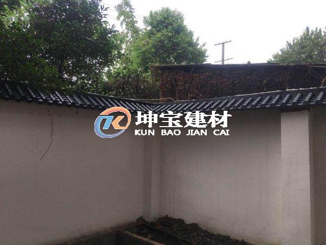 青灰色仿古建筑一體瓦裝飾雙流城區(qū)文化墻面圍墻瓦