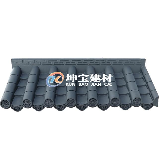樹(shù)脂瓦仿古一體屋檐瓦塑料瓦中式pvc仿古門(mén)頭屋檐塑料圍墻裝飾瓦